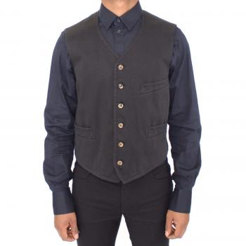 Dolce & Gabbana Black Cotton Viscose Dress Vest Blazer - IT44 | XS