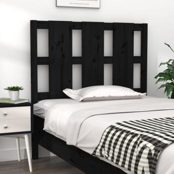 Cabecero para cama negra 95,5x4x100 cm madera maciza de pino