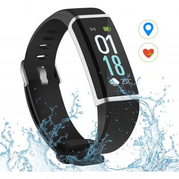 OMORC Pulsera de Actividad Impermeable IP68 con 0.96 Inch LED Pantalla a Color con14 Modos de Deporte, Monitor de Ritmo Cardíaco, Contador de Pasos, Pulsometro, Negro