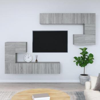 Mueble de Pared para TV en Madera Contrachapada Gris Sonoma