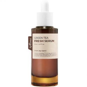 Isntree Green Tea Fresh Serum 50ml - Lightweight serum, enriched with green tea extract, hydrating, soothing properties, suitable for all skin types, helps to control oil production and minimize pores