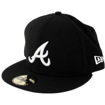 New Era MLB Basic Atlanta Braves 59Fifty Fitted Gorra, Negro, 55.8 cm