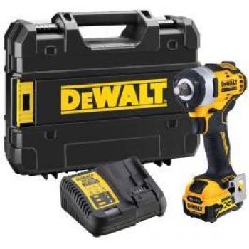 Atornilladora de impacto 12V Dewalt DCF901P1-QW con cabezal de 1/2, batería de 5Ah y caja Tstak