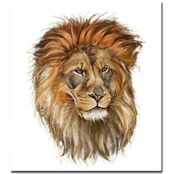 lotuslife arte lienzo impreso pinturas serie Animal cabeza de león pintura al óleo arte para decoración del hogar, lona, Unframed