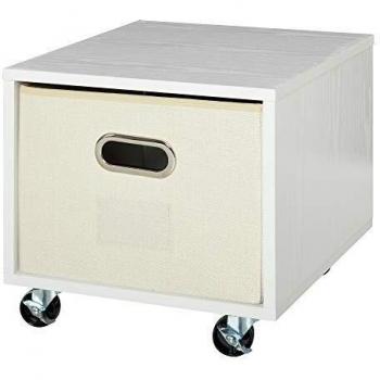 Vinsetto Cajonera Móvil con Caja de Almacenaje de Tela Plegable Cómoda de 1 Cajón para Archivos de Tamaño Convencional Oficina Estudio 36x40x35 cm Blanco