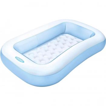 Intex 57403NP Piscina Hinchable Rectangular para Bebé, Azul, 166 x 100 x 25 cm, Capacidad de 90 Litros