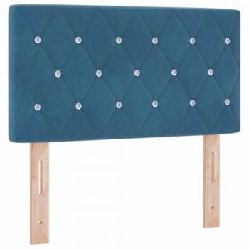 Cabecero LED Argyle con tiras de luz LED Azul Oscuro 80 cm Terciopelo