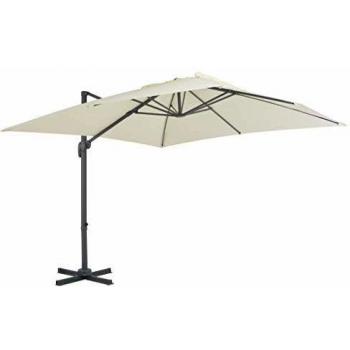 vidaXL Sombrilla Voladiza con Poste de Aluminio 300x300 cm Arena Toldo Parasol