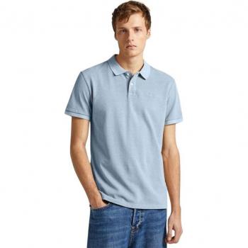 Pepe Jeans Men's Regular Fit Short Sleeve Polo Shirt - New Oliver - Light Blue