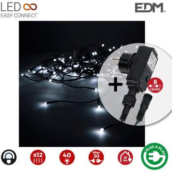 Cortina de Luces LED Blanco Frío con Programador y Protección IP44