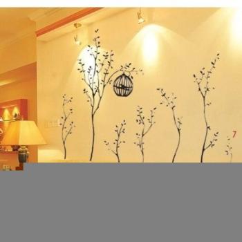 Walplus - Vinilo adhesivo decorativo para la pared, diseño de árboles con jaulas de pájaros