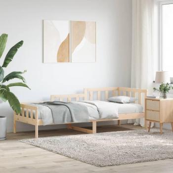 Sofá cama madera maciza de pino 90x190 cm sin colchón Marrón