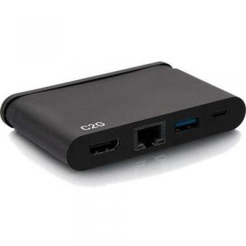 Docking Station USB-C 4 en 1 con HDMI, USB-A, Ethernet y Power Delivery hasta 100W - Compacta y compatible con Thunderbolt 3 - Resolución 4K a 30Hz
