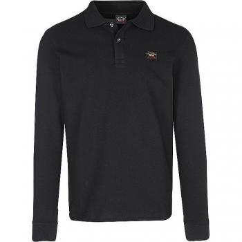 Paul & Shark Cotton Pique Long Sleeve Polo C0P1001 Black Color, Male, Size: M