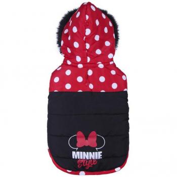 Abrigo para Perro Disney Minnie Mouse Acolchado Rojo y Negro Talla S