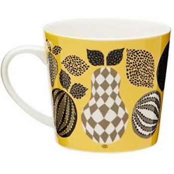 Taza de porcelana, grande, color amarillo