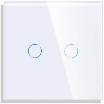 Frontal cristal blanco KOOB 2 botones 1 módulo