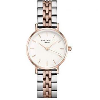 Rosefield womens watch the small edit white dial silver and rose gold strap rose gold round case 26srgd271