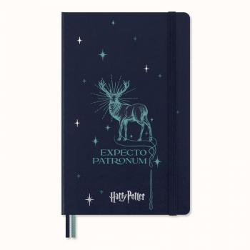 Cuaderno grande rayado tapa dura edición limitada Harry Potter Expecto Patronum Moleskine azul