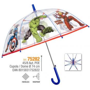 Paraguas infantil Avengers con cúpula transparente de 45/8 cm