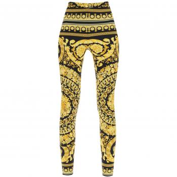 Versace Barocco Leggings - Size 40 - Black - Female - Stretch Fabric