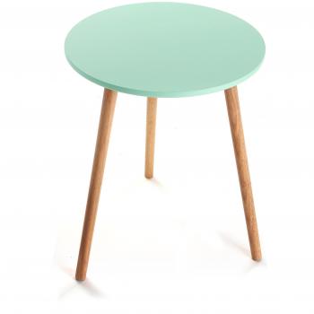 Versa 19500516 Mesa Auxiliar Turquesa Virgini, 48x38x38cm, Madera, Mesilla noche