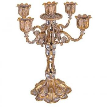 Candelabro dorado de hierro Alexandra House Living 17 x 25 x 17 cm