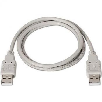 NANOCABLE 10.01.0302 - Cable USB 2.0, Tipo A/M-A/M, Macho-Macho Beige, 1mts