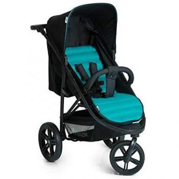 Hauck Rapid 3 - silla de paseo de 3 ruedas con posiciones en respaldo, plegado compacto, plegando con solo una mano, manillar regulable, desde nacimiento hasta 25kg, caviar turquoise