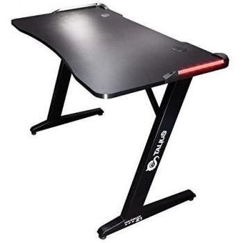 Talius Warship Z1 Gaming Desk - RGB Carbon Fiber Finish, Adjustable Steel Legs, 110x60x75 cm, Matte Black