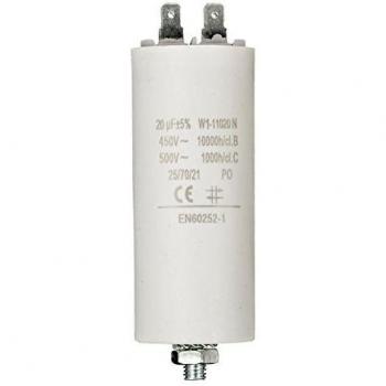 Fixapart - Condensador de Arranque para Motor Eléctrico, 20.0 uF, 450 VAC, Dimensiones 40 x 70 mm