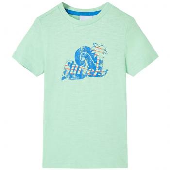 Camiseta infantil verde claro 104