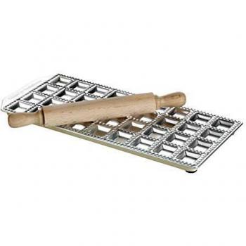 Molde para Raviolis Clásicos Imperia 36 Huecos con Rodillo de Madera