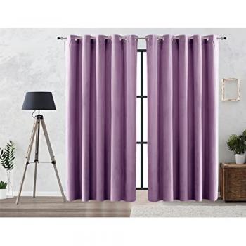 Cortina Oscurante Efecto Aterciopelado Morada 300x260 cm con Ojales Metálicos