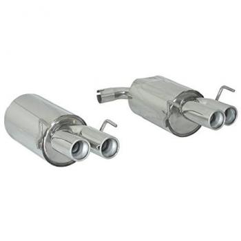 Escape Trasero Doble de Acero Inoxidable con Salidas Redondas Asimétricas 2x76 mm