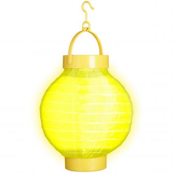 Farolillo de Tela Amarilla con 2 Luces LED Blancas de 15 cm - Widmann
