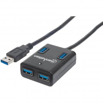 Manhattan AC000534 SuperSpeed USB 3.0 4 Ports Hub - Black