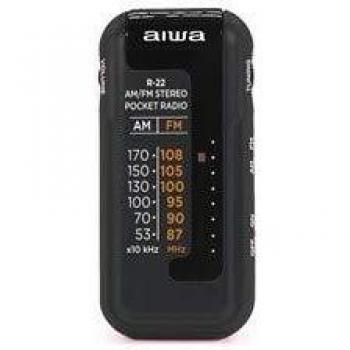 Radio de Bolsillo Analógica Aiwa R-22BK AM/FM en Color Negro