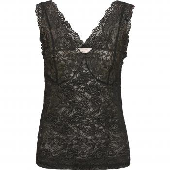 Cream Lace Long Top, Black, Female, Size: L