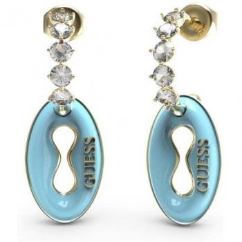 Pendientes Guess Pop Links de acero dorado con diseño moderno