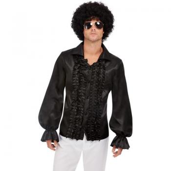 Camisa de Chorreras de los años 60 Negra para hombre
