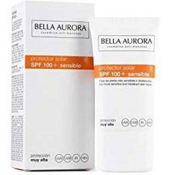 Bella Aurora Protector Solar 100 Facial Anti-Manchas Piel Sensible, 40 ml | Crema Protección del Sol Cara | Bloqueador Solar