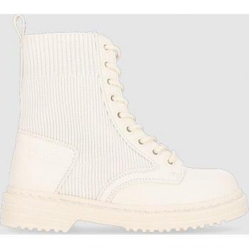 Chika10 Kids Botines Holanda 16 Blanco con Cierre de Cordones y Cremallera