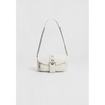 Stradivarius White Buckled Crossbody Bag OS