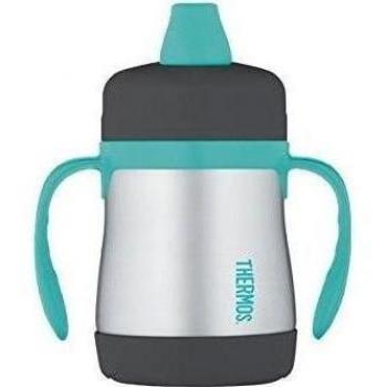 Thermos taza Junior con mango, plata/azul, 210 ml, 102826,0