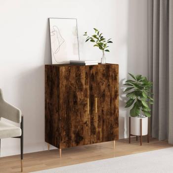 Aparador de madera de ingeniería 69,5x34x90 cm en color roble ahumado, mueble de almacenaje para salón, buffet, armario auxiliar y armario de almacenamiento