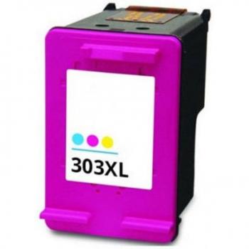 Cartucho de Tinta Compatible con HP 303XL Tricolor Remanufacturado High Yield (T6N03AE/T6N01AE) con Indicador de Nivel de Tinta - 18ml/440 P