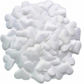 Set 50 Piezas Corazones de Tela Decorativos Blancos 2 Cm