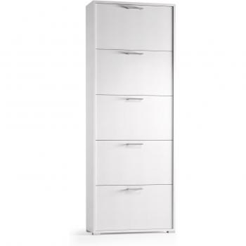 Zapatero Blanco de 5 Puertas para 15 Pares de Zapatos - Elegante y Funcional