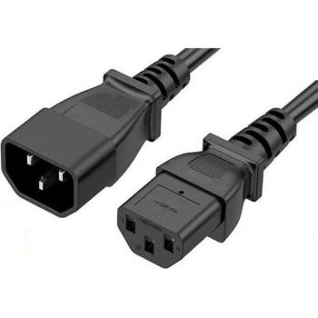 Cradia Cable de Alimentación Extensor SFO IEC C14 Macho a C13 Hembra 3m Negro